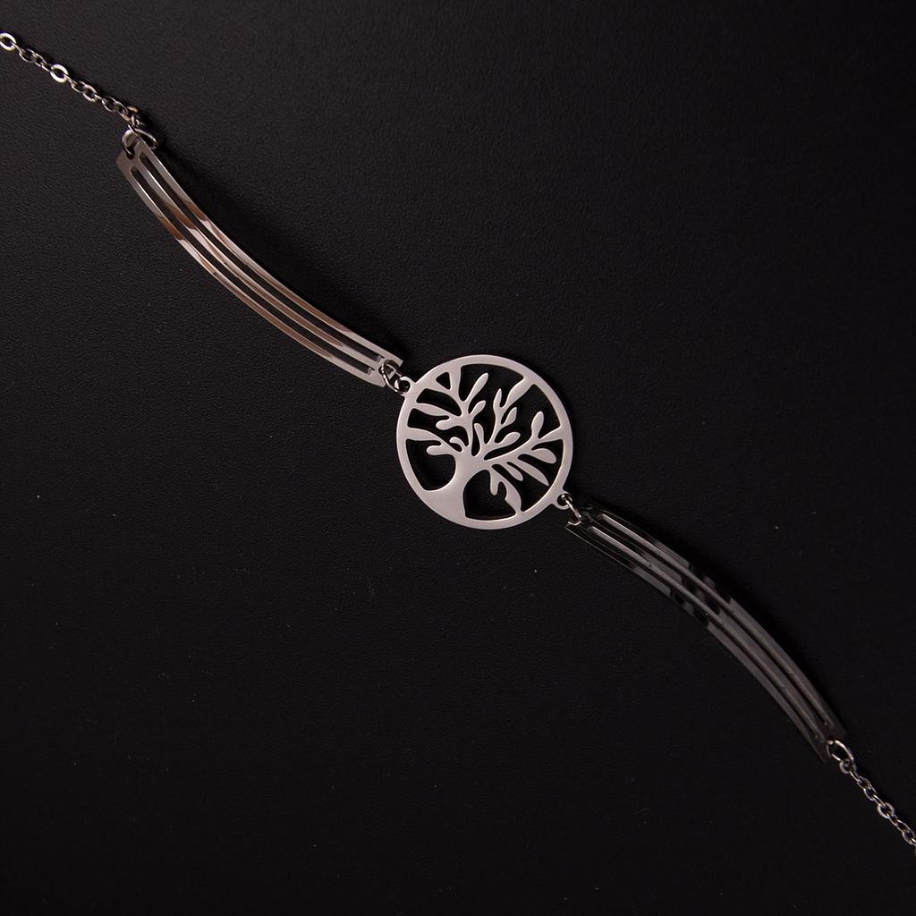 PUL206	Pulsera de Barras Acero Plateada