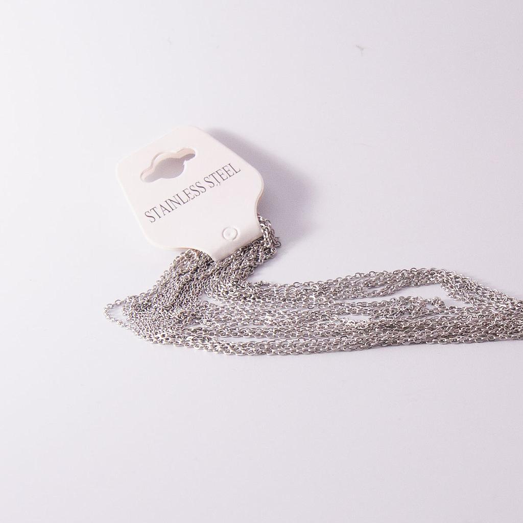 COL353-12 Docena Cadena Acero Basica Plata Economica