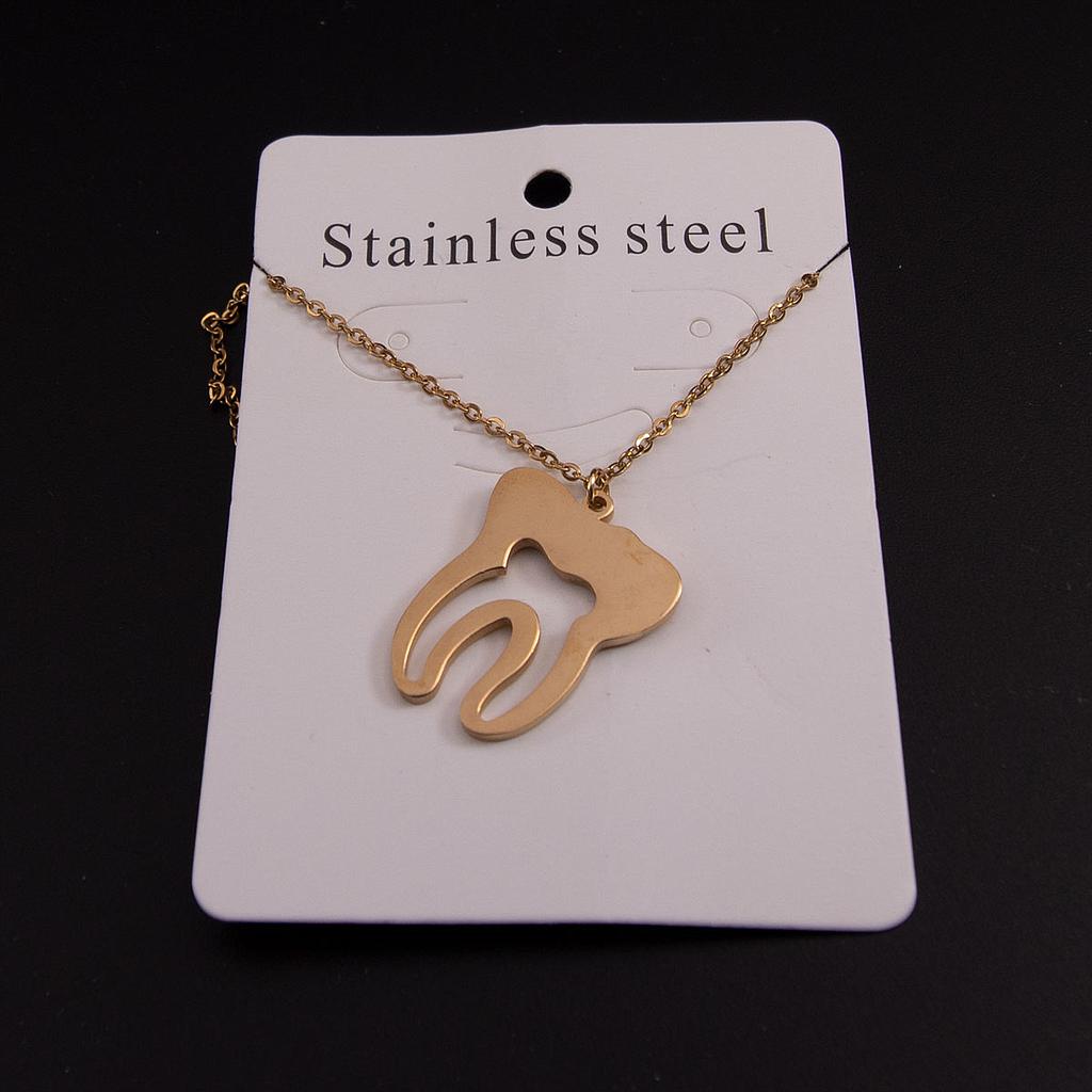 COL118	Collar Acero Dorado Dentista