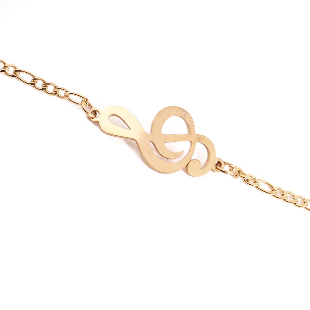 PUL88 Pulsera Acero Dorada  Dije