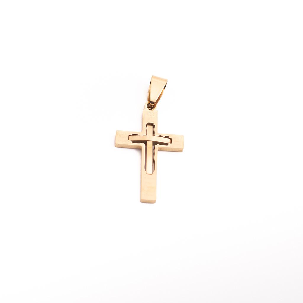 JE2019 Dije Acero Cruz Jesús 3 cm