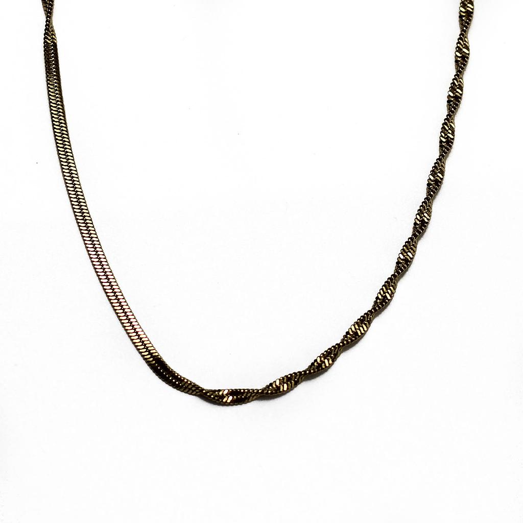 COL410 Cadena Acero Dorada finita torcida