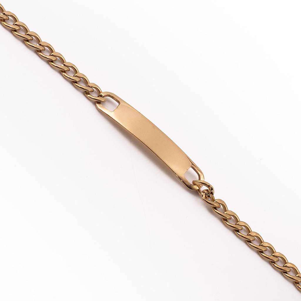 PUL8272	 Esclava Acero Placa Dorada Delgada  19 cm 1.2