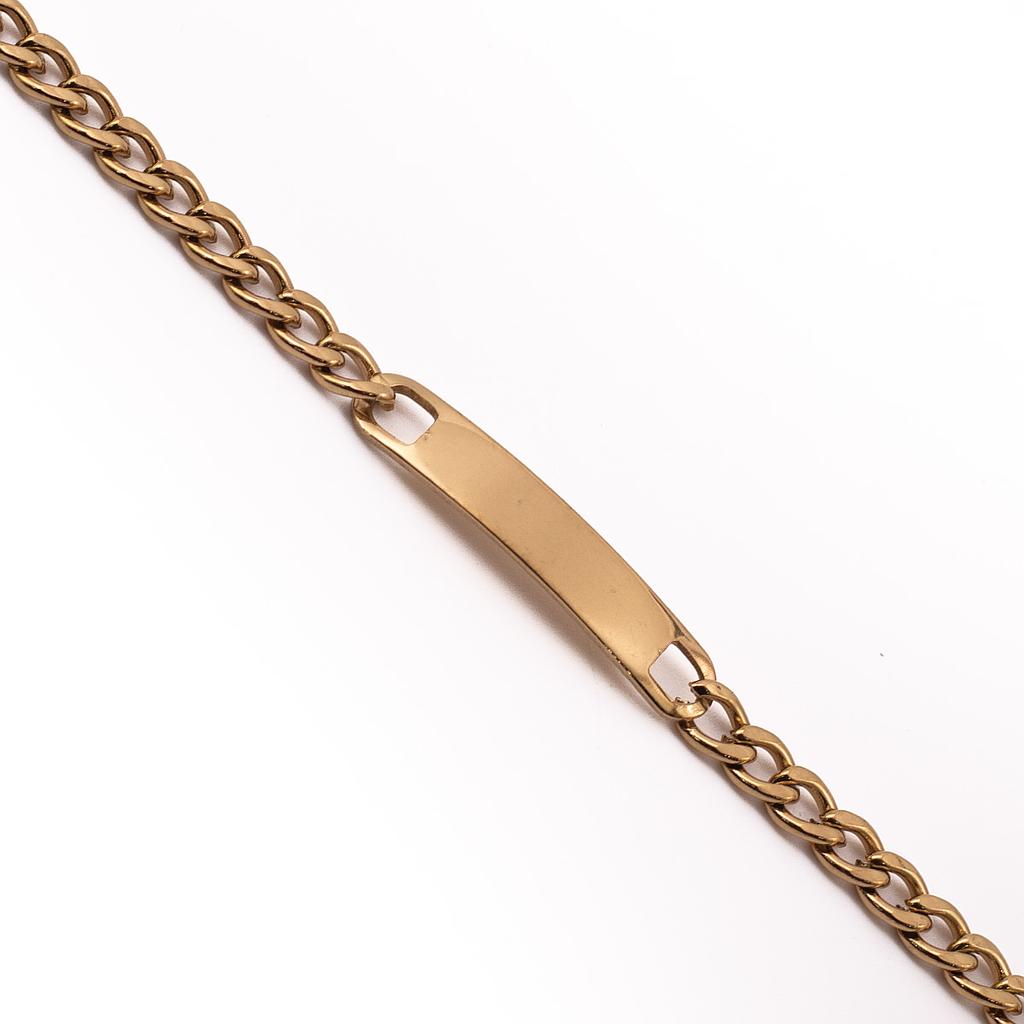 PUL8273	 Esclava Acero Placa Dorada Mediana 22 cm 1.4