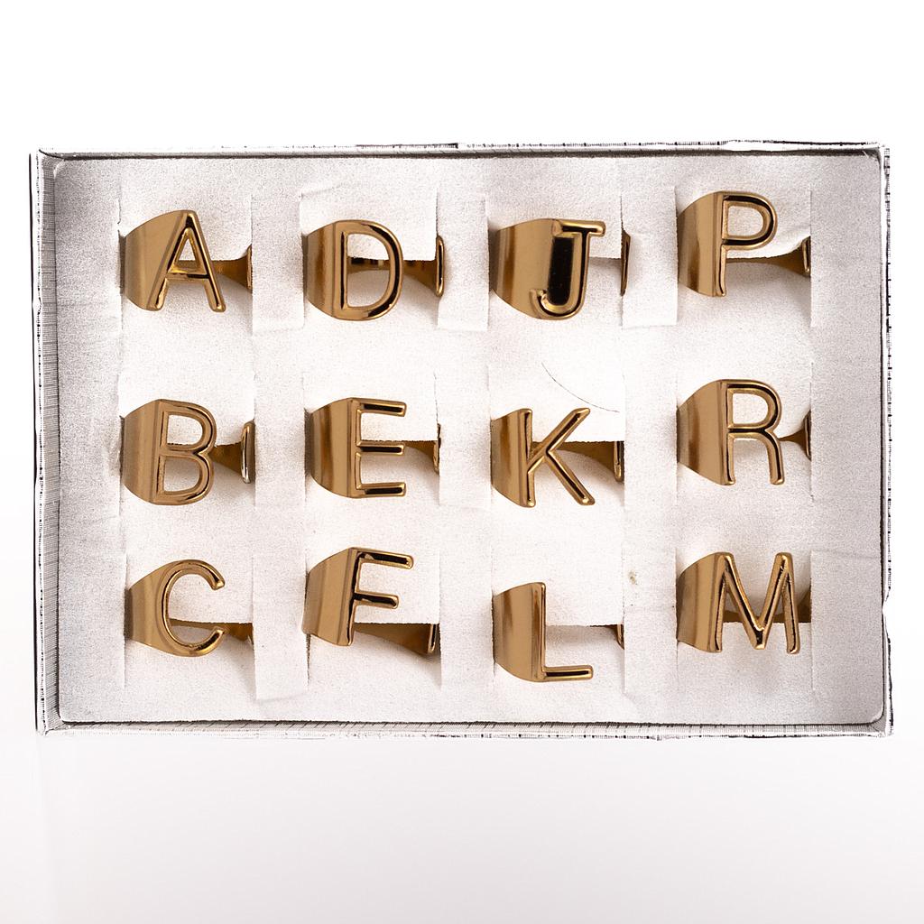 AN1219	Anillo Acero Ajustable Dorado Letras