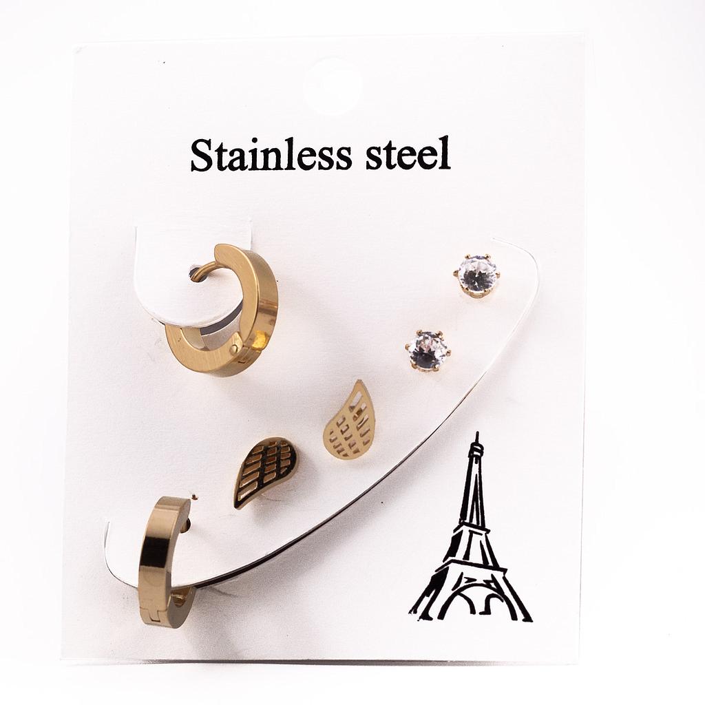 AR122 Cartera Acero 1 Hugie 2 broquetes Dorado