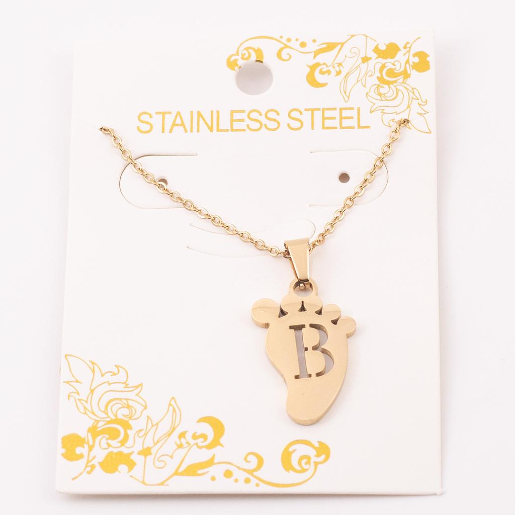 COL465	Collar Acero Dorado Pie con Letra