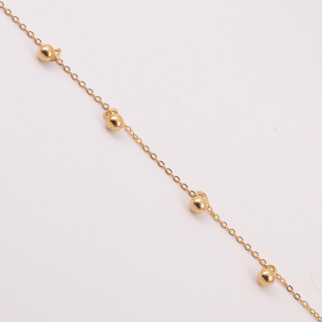 PULMN20 Pulsera Acero Dorada de bolitas