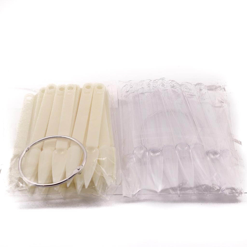 180033 Muestrario de Argolla trasparente con 50pzas