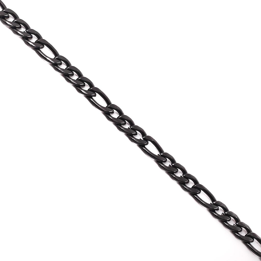 PUL1232	Pulsera Acero 3-1 Negra 22cm 6.mm