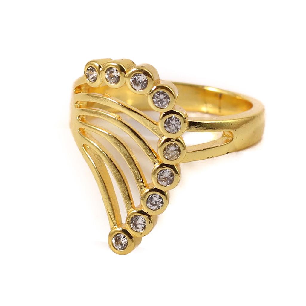 AN19301	 Anillo Dorado Alitas aleación