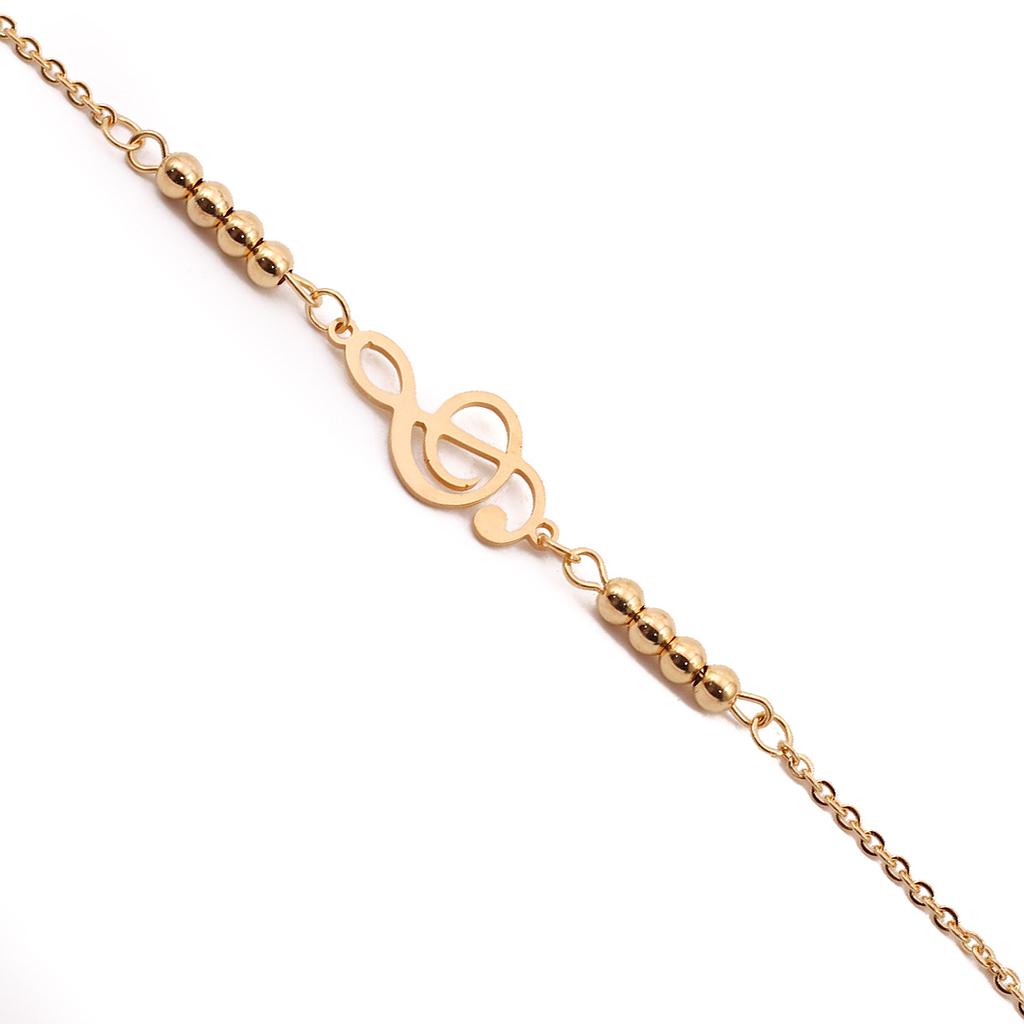 PUL10271 Pulsera  Acero Dorada 8 bolitas