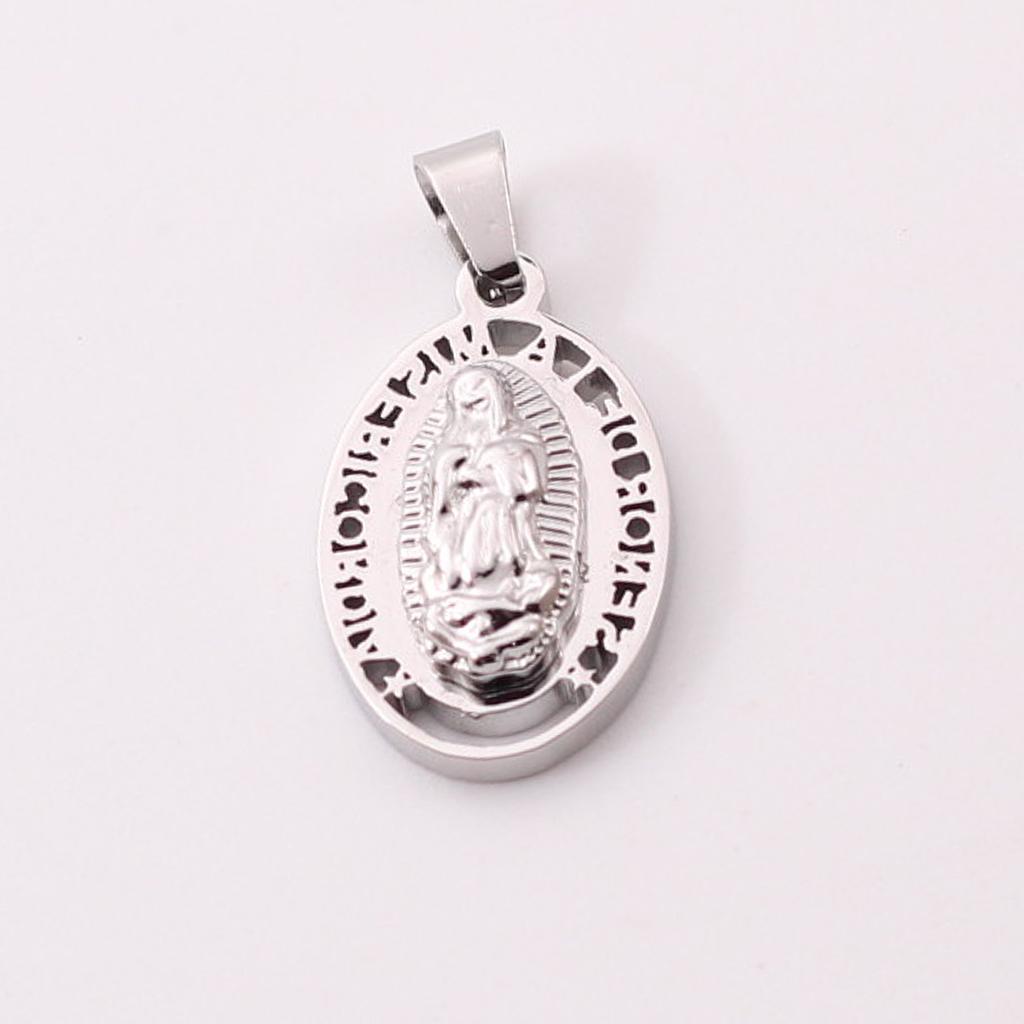 JE10161	Medalla Acero Virgen Plateada 2 cm