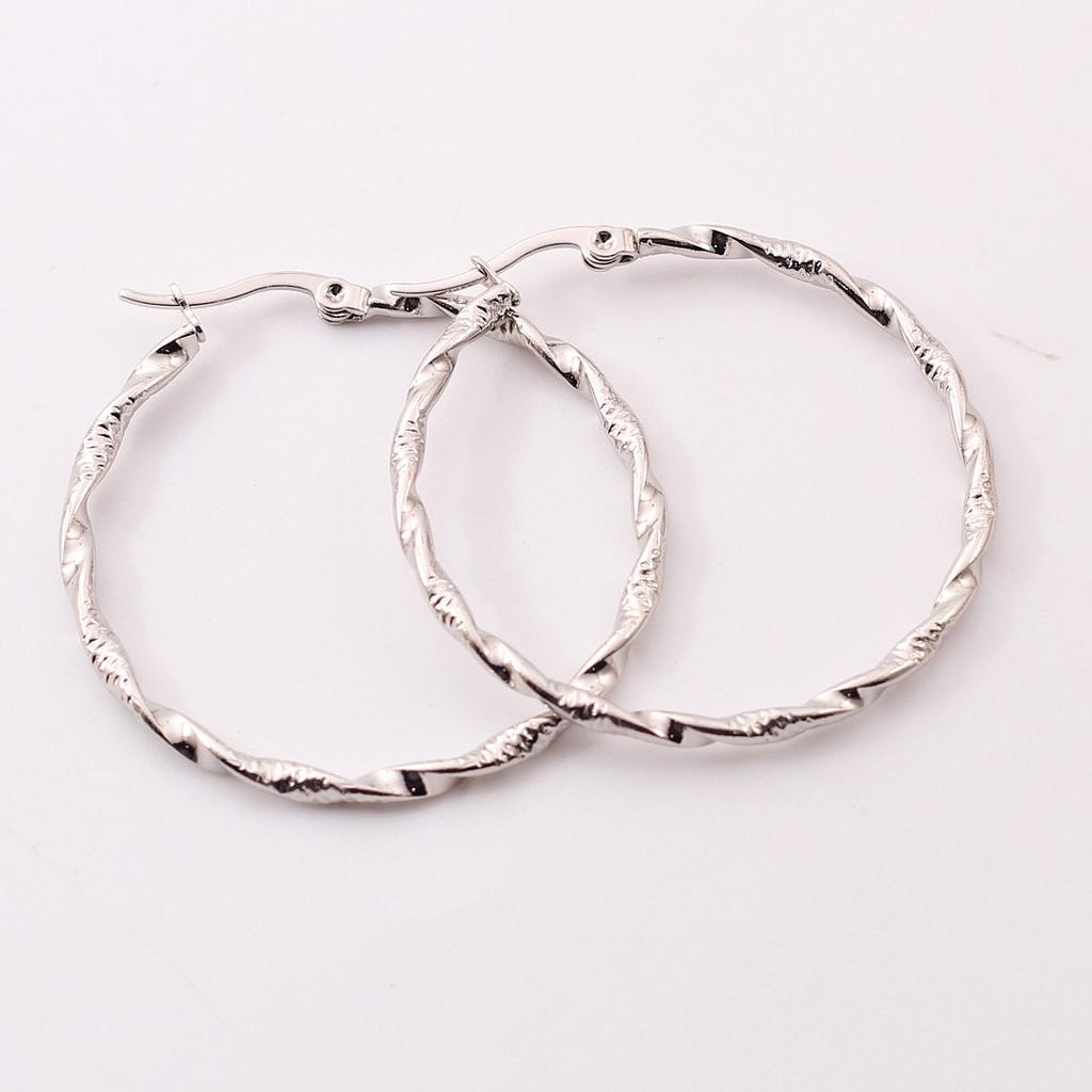 AR14732	Arracada Acero diseño Plateado 40mm