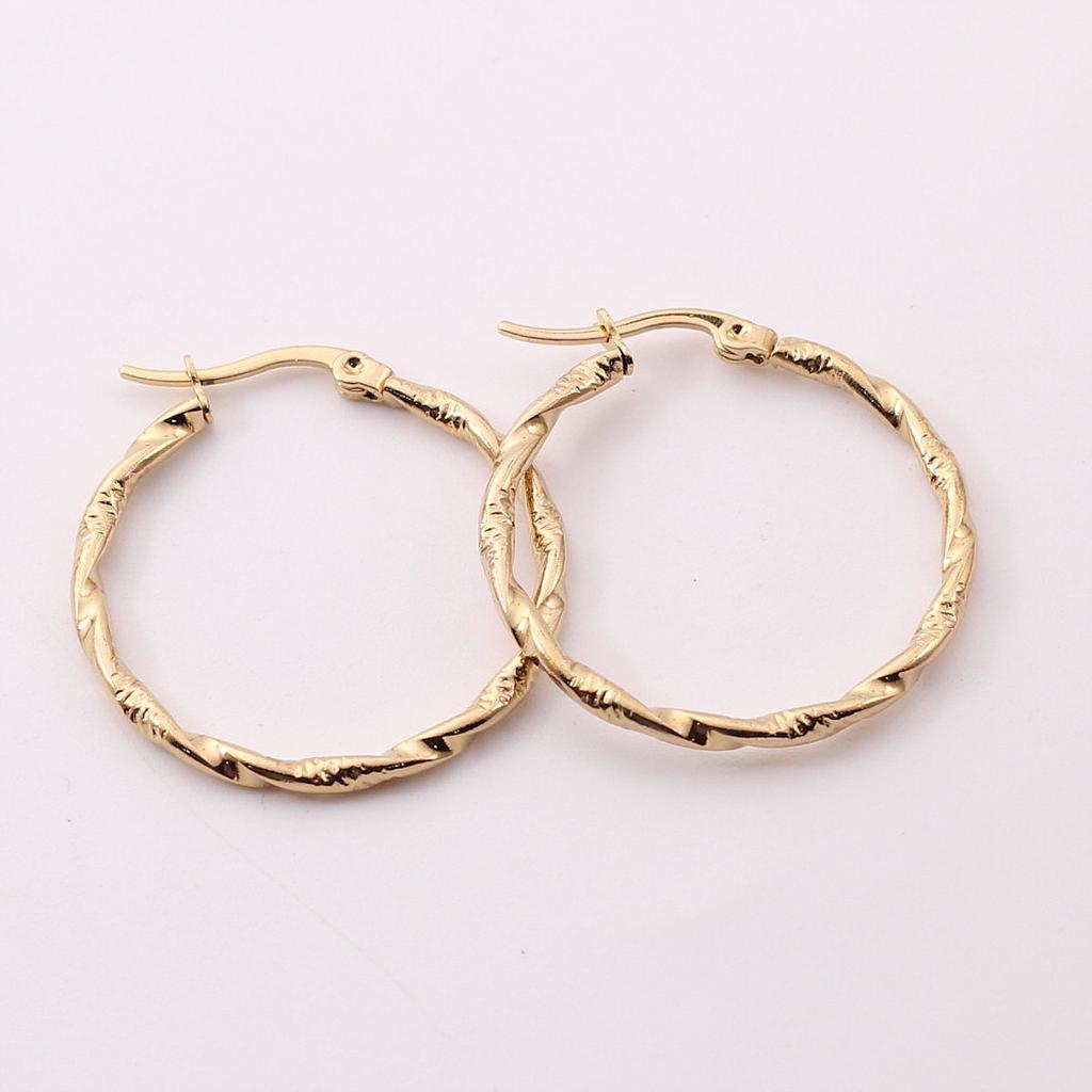 AR14741	Arracada Acero diseño Dorada 30mm