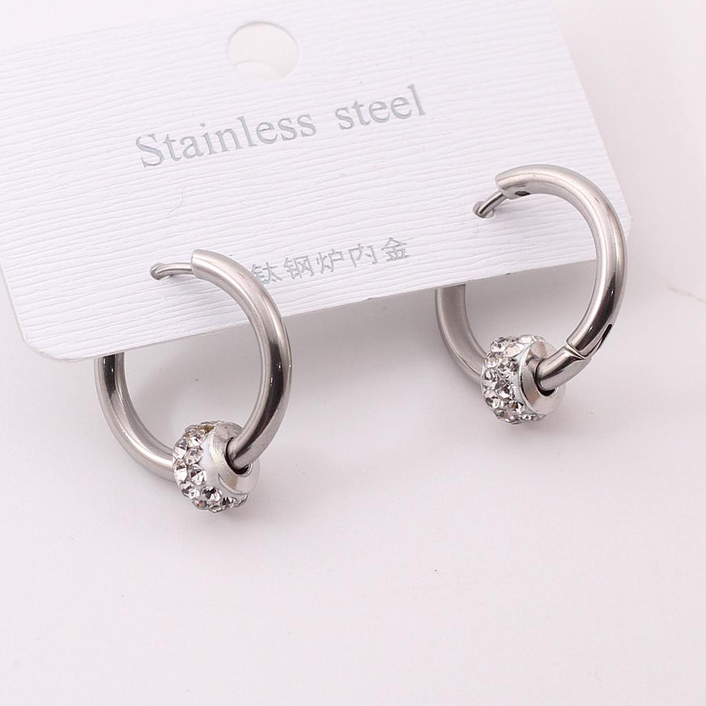 AR1451 Arracada Acero Plateada con barrilito