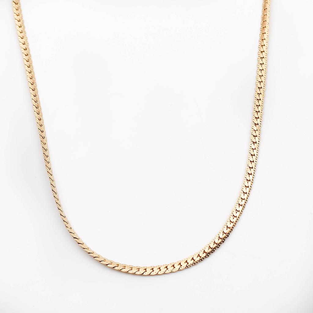 COL440 Cadena Acero Panza vivora delgada dorada 60 cm