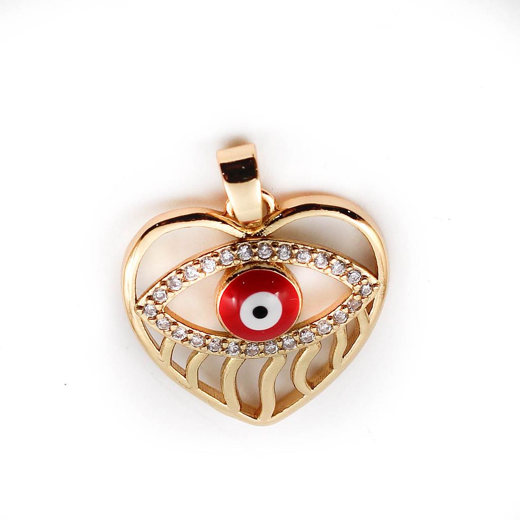 JE2224 Dije dorado de ojo turco