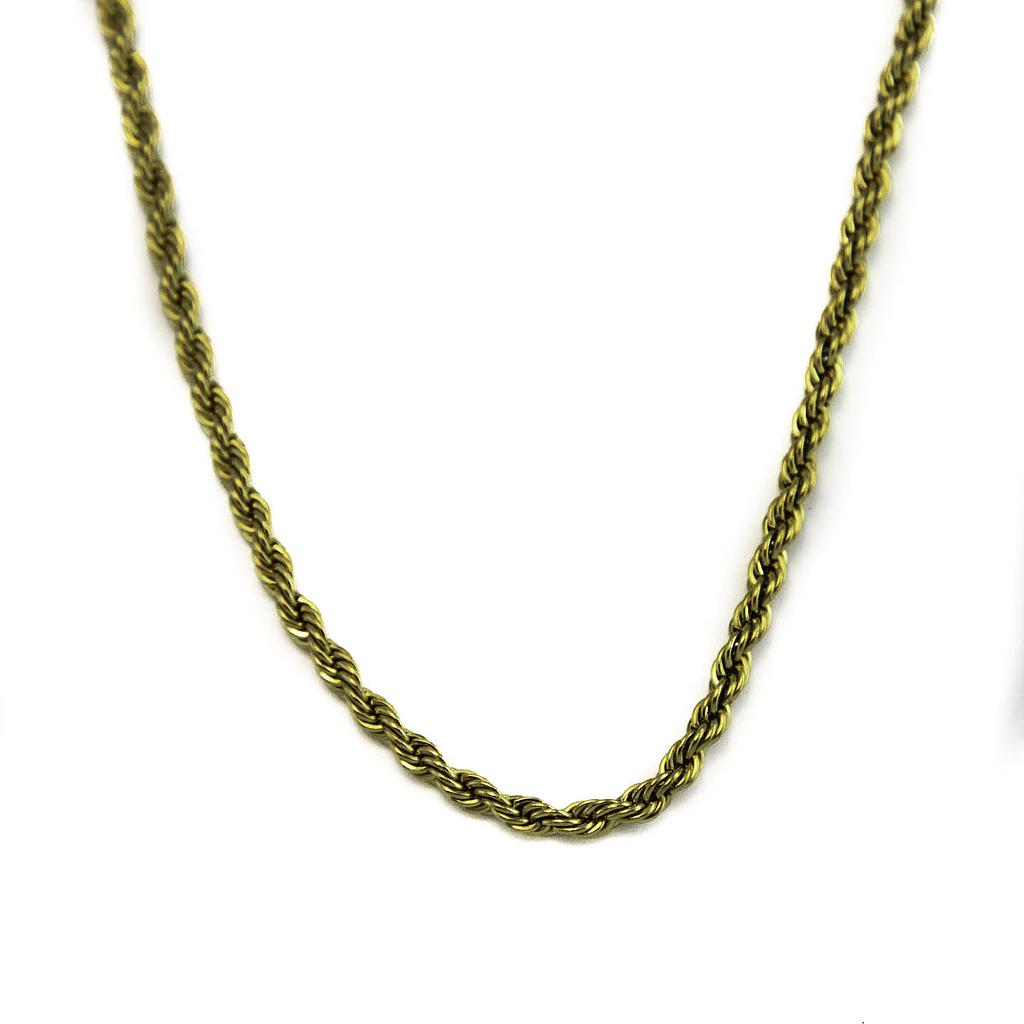 670250 Gargantilla Plana torcida dorada 40cm 4mm
