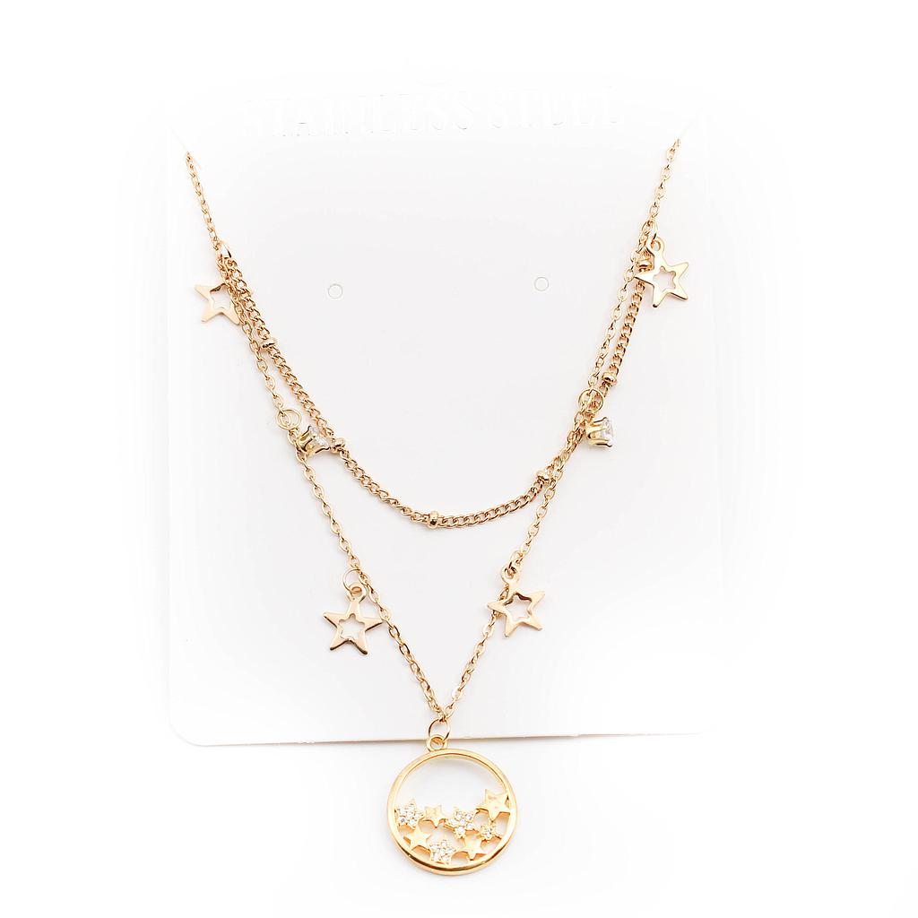 COL1477	Collar Acero  doble cadena