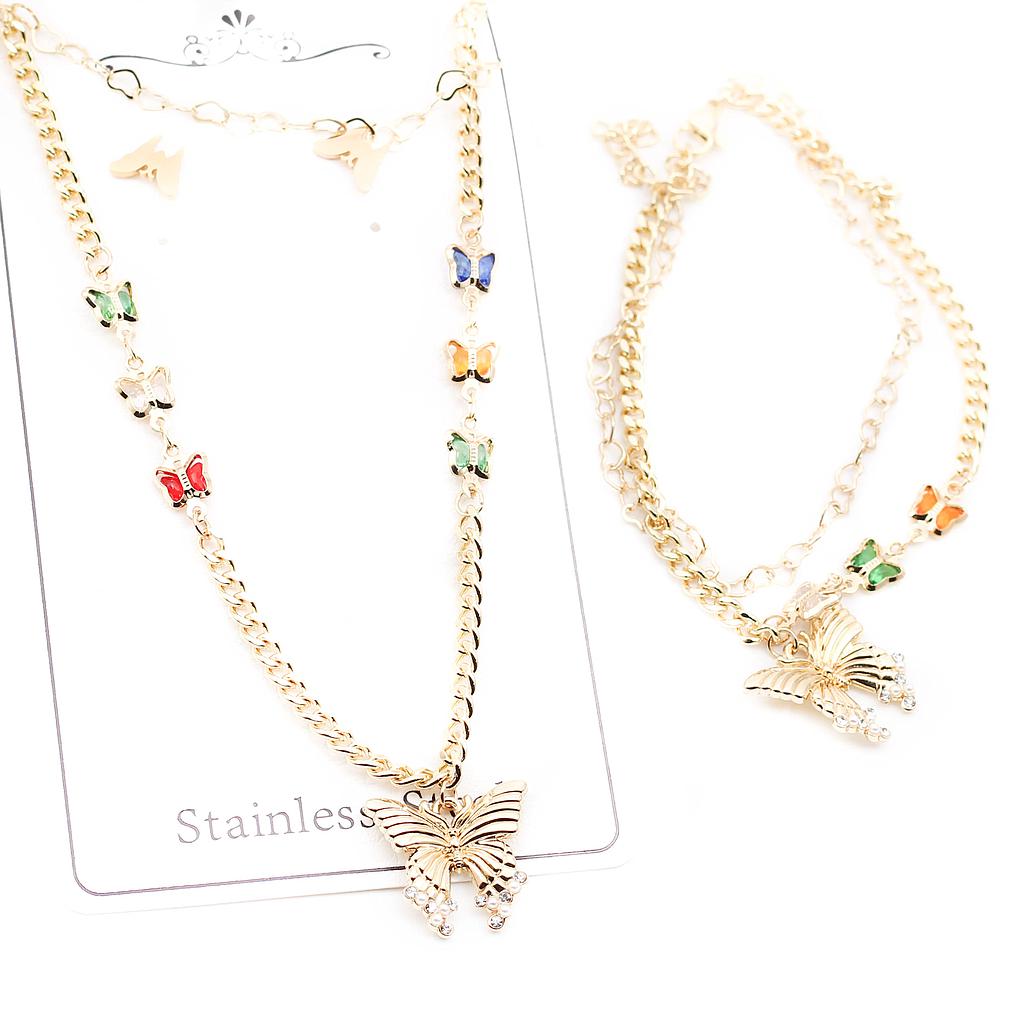 COL22122 Juego Acero dorado doble combinado