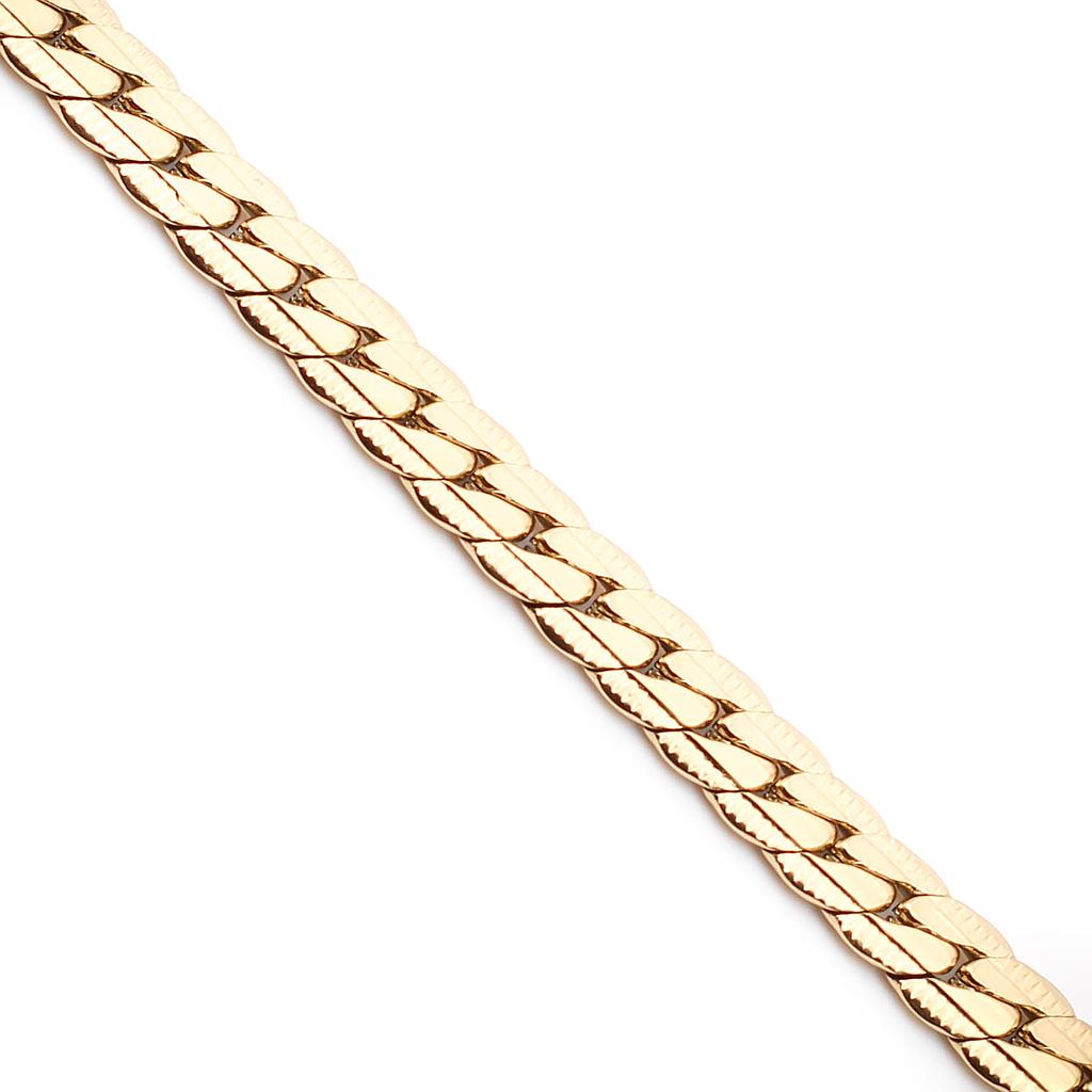 PUL2212	Pulsera  Acero dorado panza de vivora 16 cm