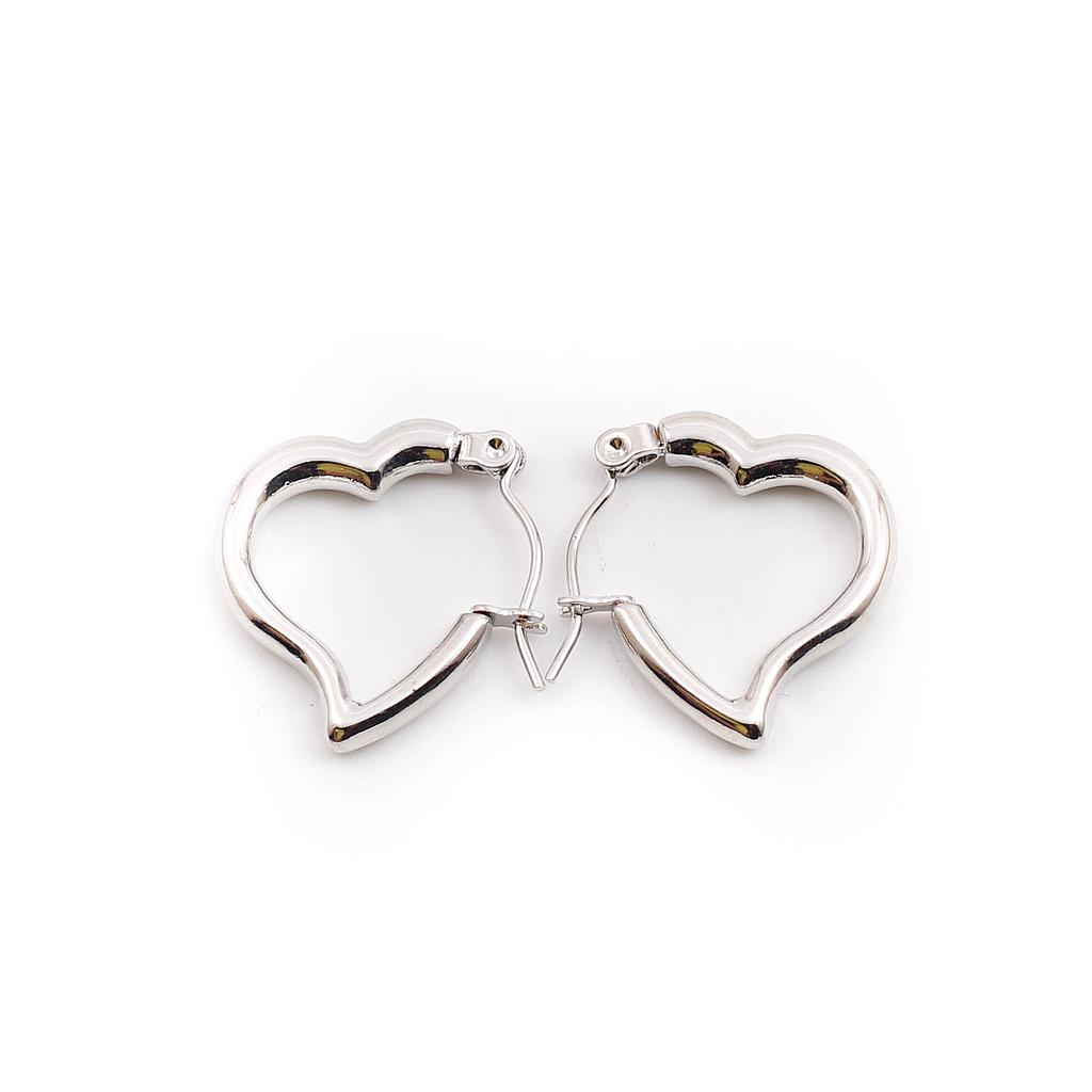 AR14772 Arracada Acero Plateada de figuras 20 mm