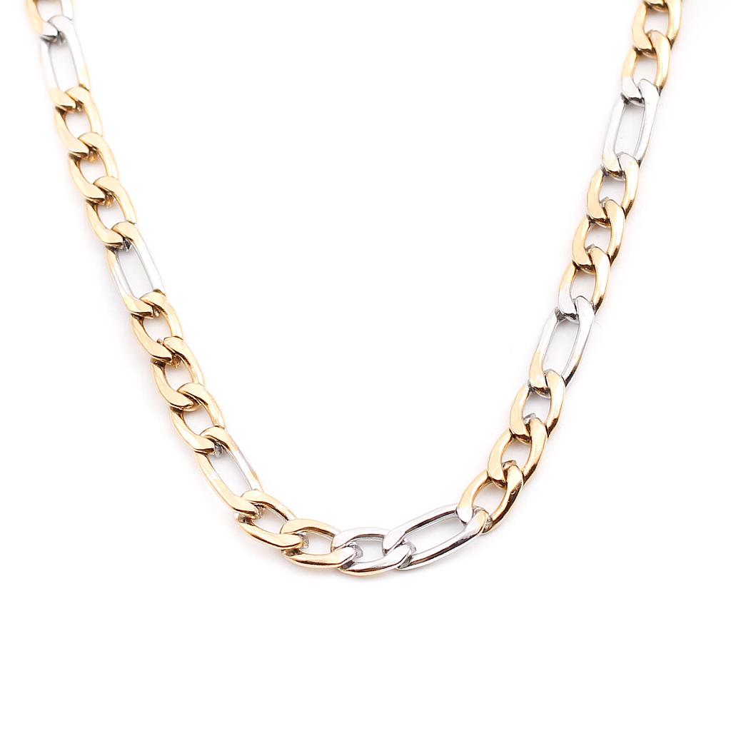 COL442	Cadena Acero Bicolor  3-1 Delgada 1.2mm   55 cm