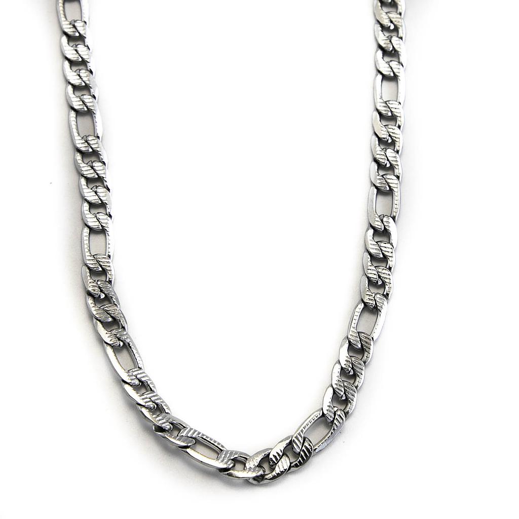 COL443	Cadena Acero 3-1 Plata Diamantada medina 55 cm 1.6