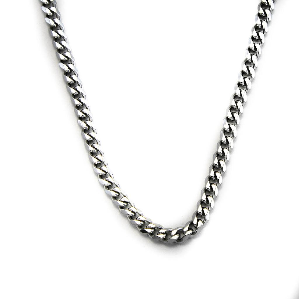 COL444	Cadena Acero Plateada eslabon serrado 1.6mm   60 cm