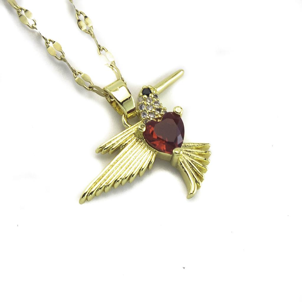 COL2350 Collar Acero Dorado Colibrí Varios Modelos