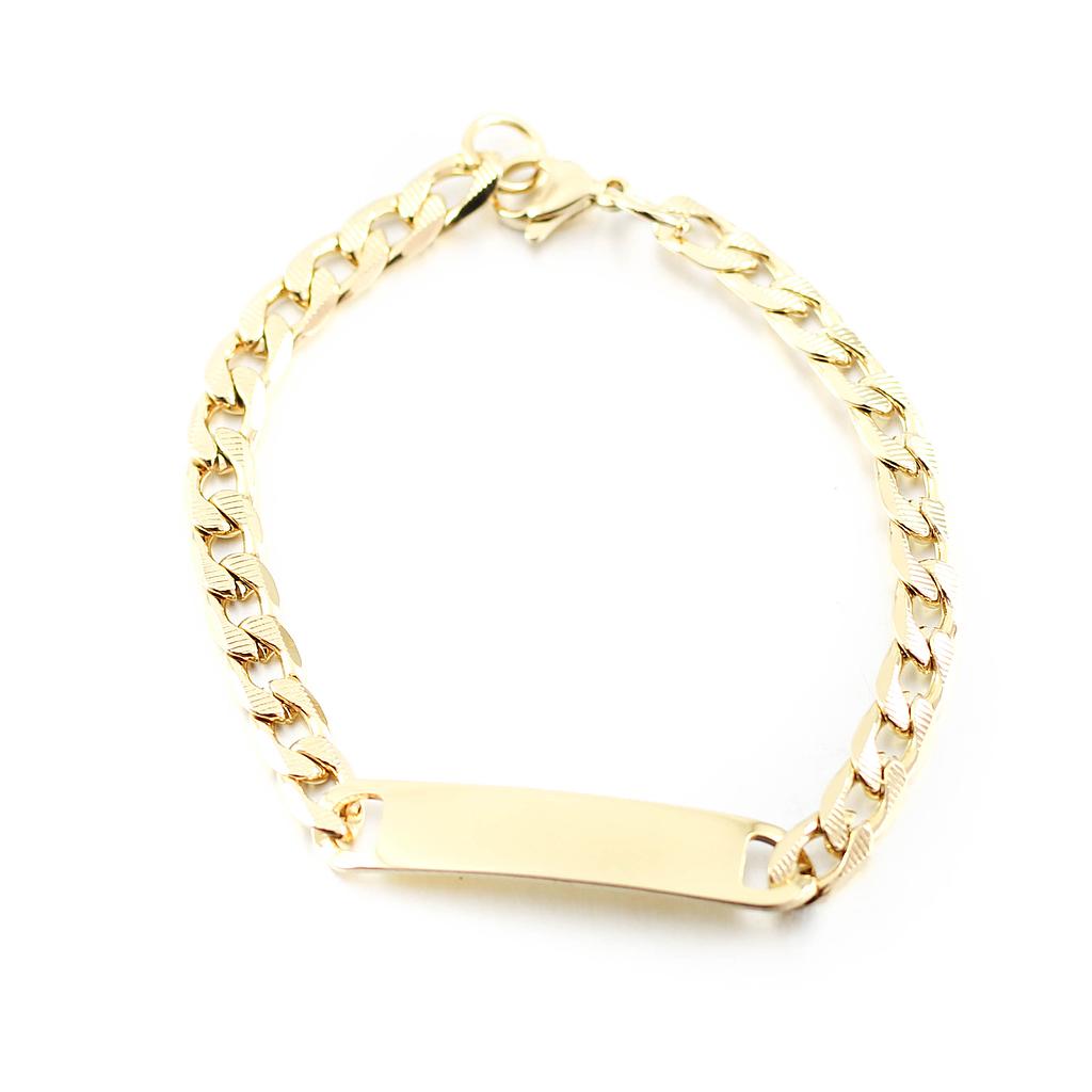 PUL160824 Esclava Acero Dorada  con placa 80 mm x 20 cm