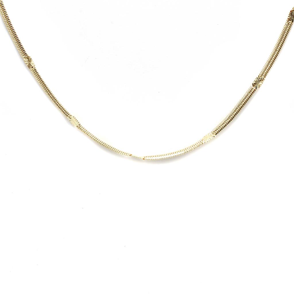 COL449 Cadena Acero dorada plana estrella