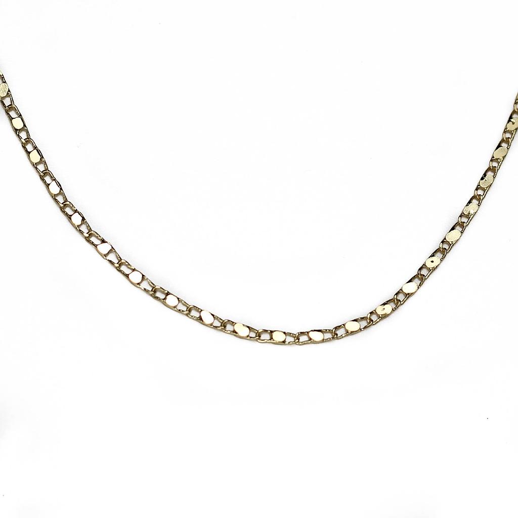 COL451 Cadena Acero dorada ovalos planos