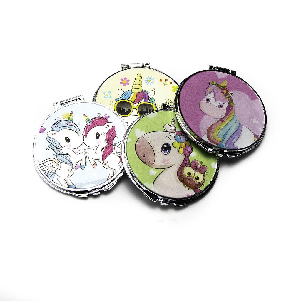 300124 Espejo de bolsillo unicornios