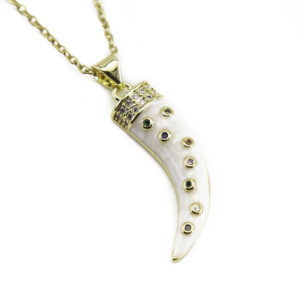 COL250411 Collar Acero Inoxidable Cuerno de Elefante