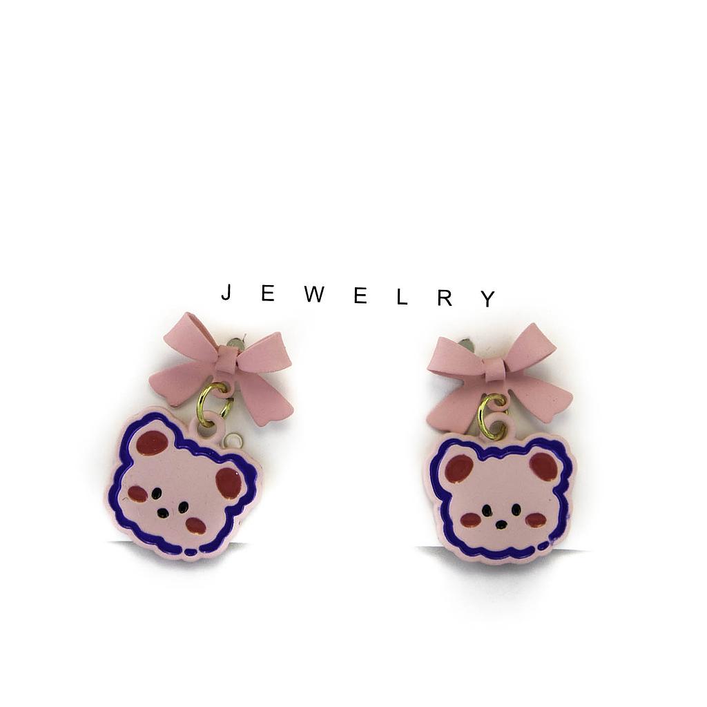AR520319 Arete Bisutería Moño-Oso Kawaii
