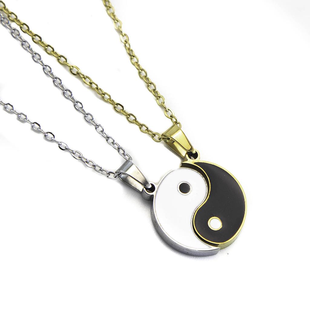 COL21126 Collar Dúo Acero Yin Yang
