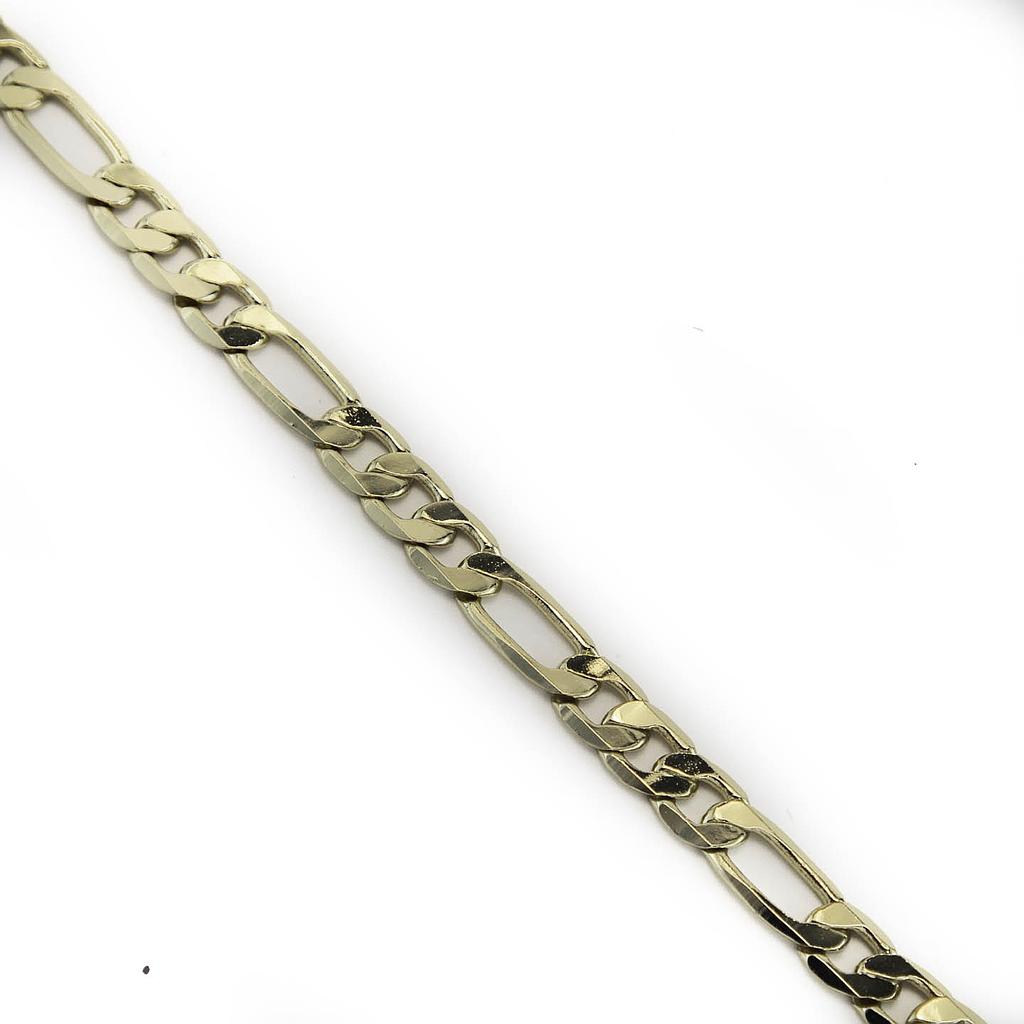 PUL23207 Esclava de Acero Dorado/Plateado con Eslabón Liso 22cm 6mm