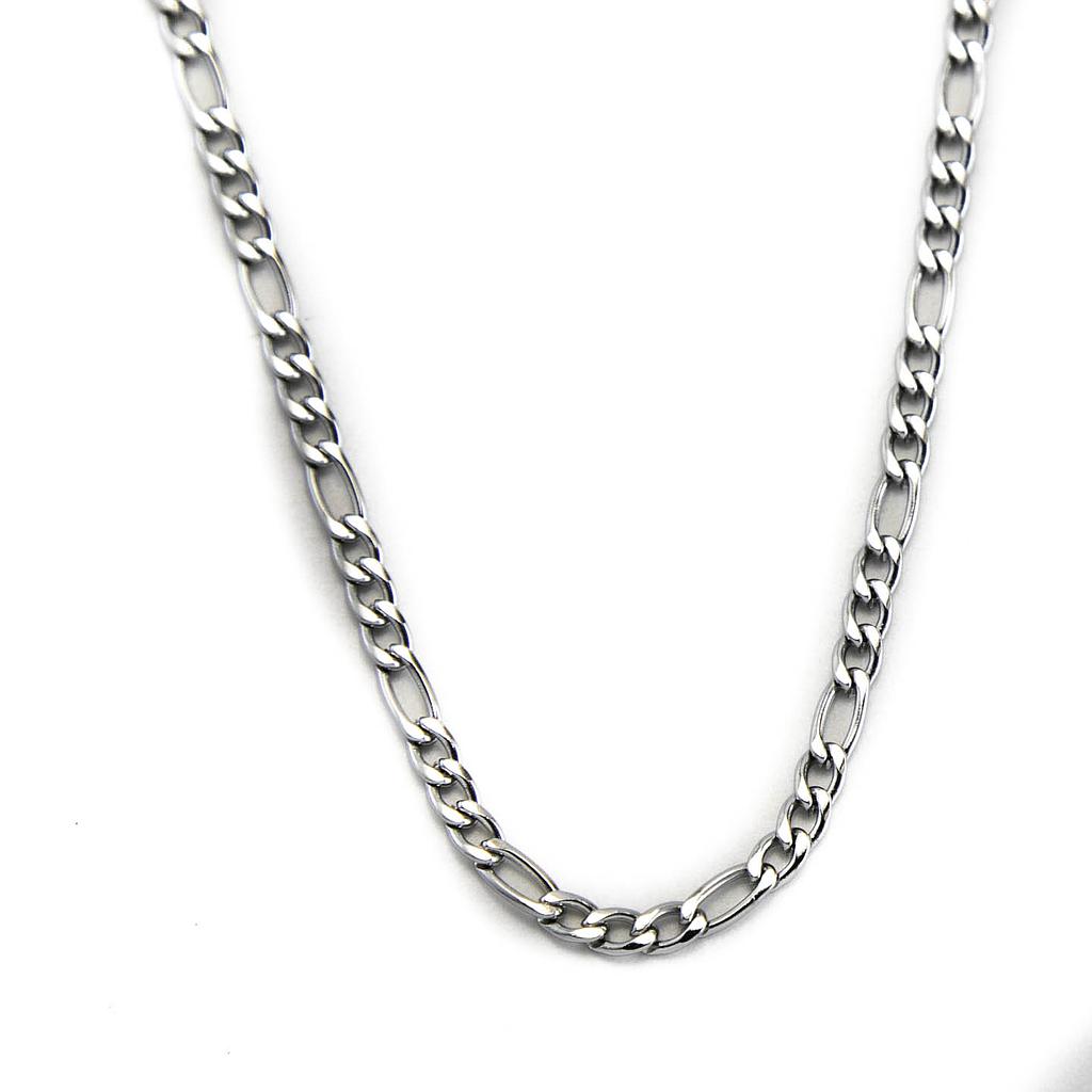 COL358	Cadena acero plata 3-1 mediana 1.0  55cm