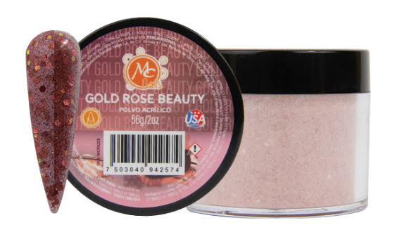 942574 Mc polvo acrilico 2oz GOLD ROSE BEAUTY