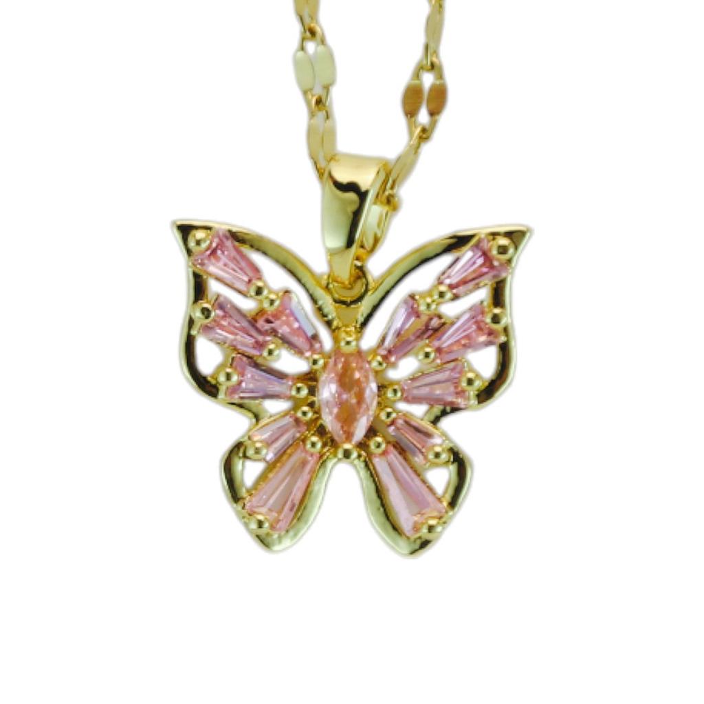 COL248842 Collar Acero Mariposa