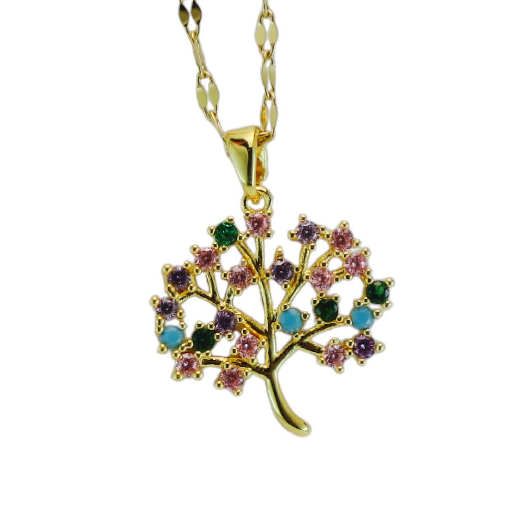 COL248840 Collar Acero Piedras