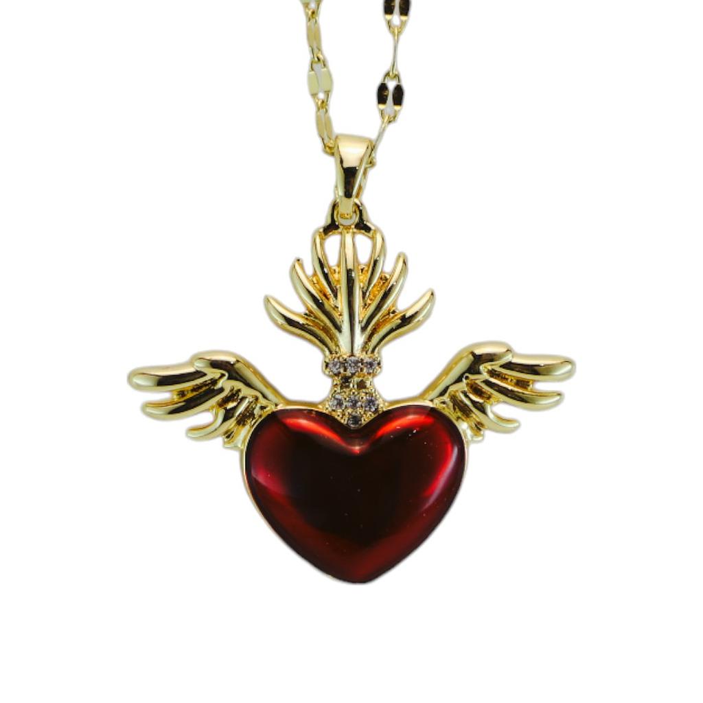 COL246639 Collar Acero Corazon