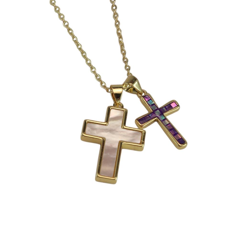 890012 Collar Doble Cruz