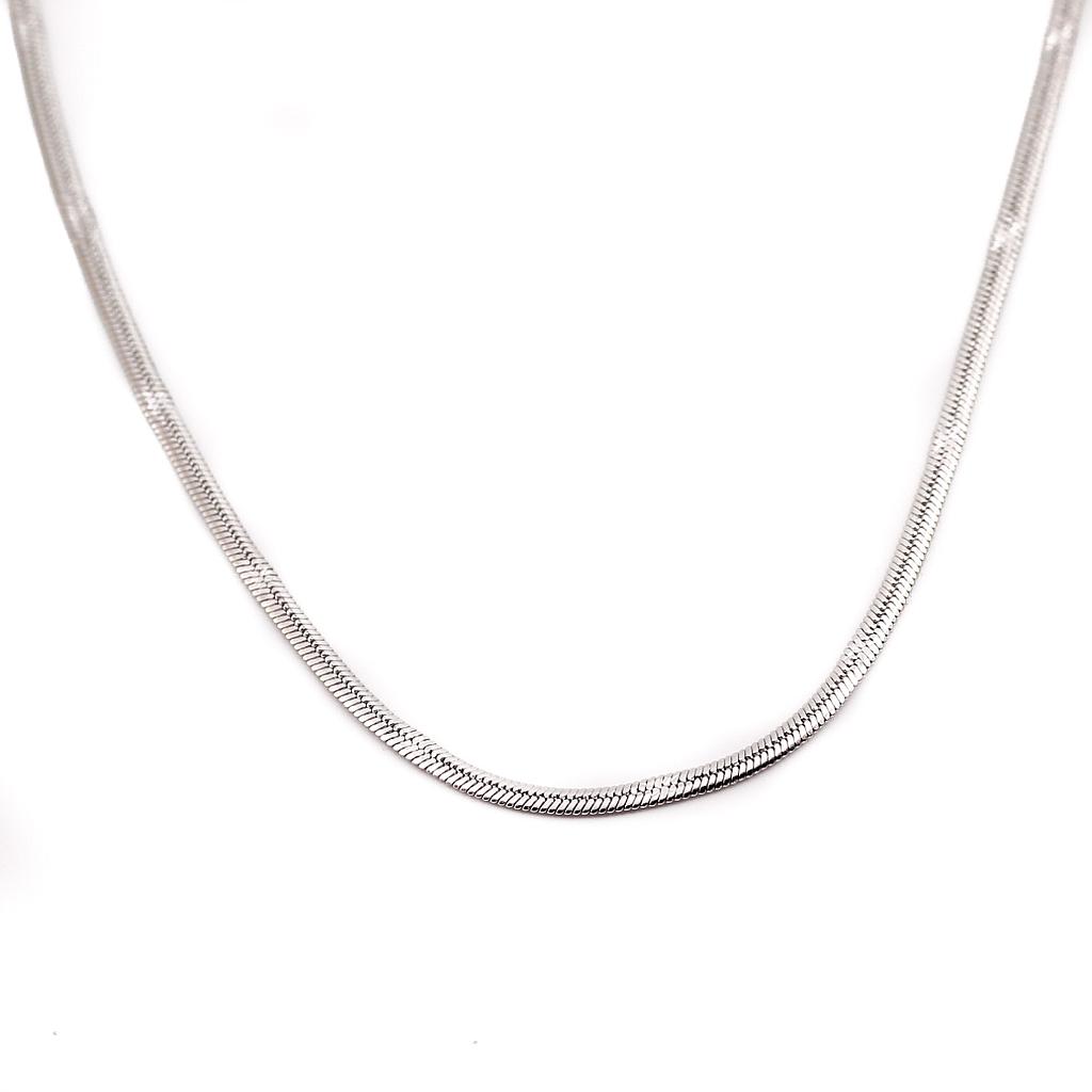 COL365 Cadena plateada plana cola rata