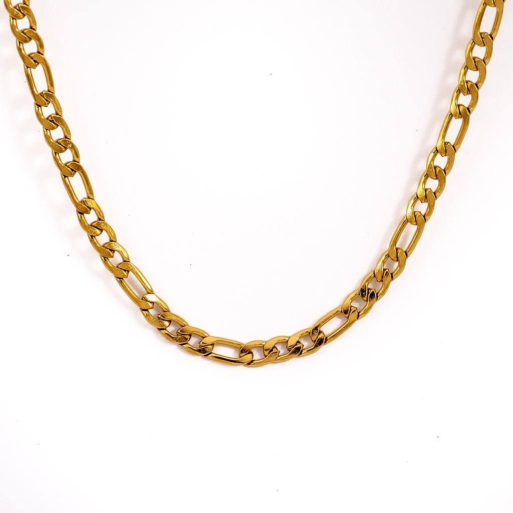 COL371 Cadena Acero Dorada 3-1 Mediana 1.2mm 60cm