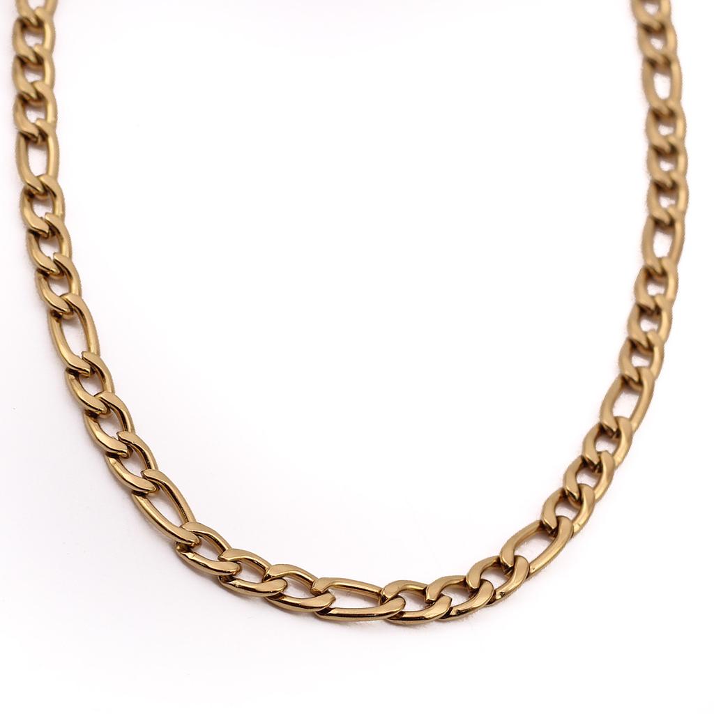 COL372 Cadena Acero Dorada 3-1 Gruesa 1.4mm 60cm