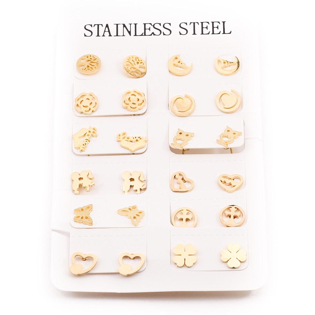 AR811 Cartera 12 Broquel Acero Dorado