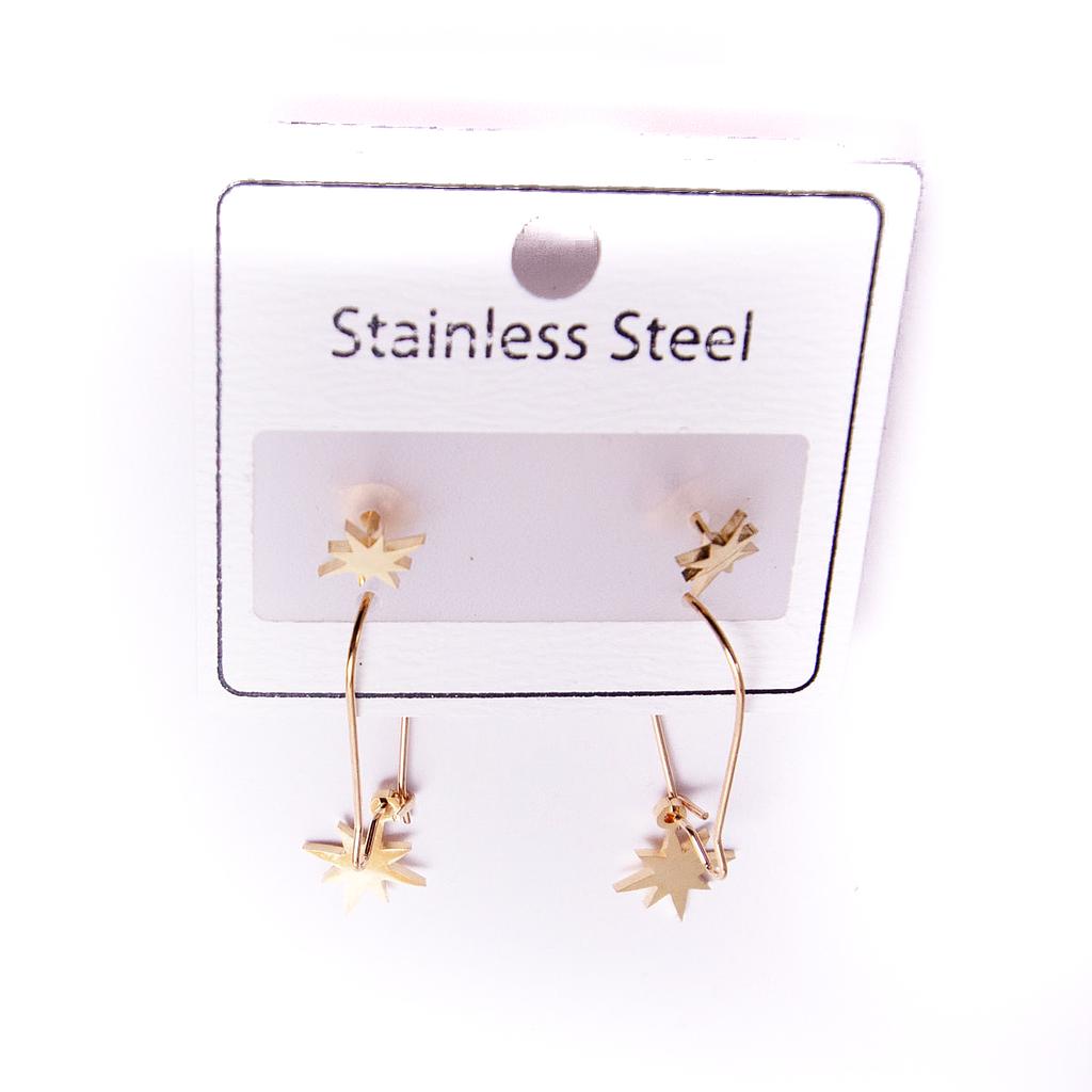 AR20151	Juego Aretes y Broquel Acero Dorado